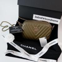 ราคา Used Chanel Chevron Camera Bag light brown Holo2029xxxx full set (9637809393)