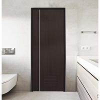 ราคา ประตูห้องน้ำ ประตู PVC (ไม่รวมวงกบ) รุ่น AZLE GROOVE รุ่น P3 สีโอ๊คเข้ม มีเกล็ดระบายอากาศ ประตูราคาถูก Polywood โพลีวูด (14369765285)