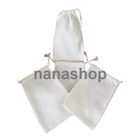 ราคา กระเป๋าผ้าดิบหูรูดขนาด 4.5*7 , 6*8 นิ้ว ถุงผ้าดิบหูรูดใบเล็ก (14001807452)