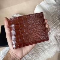 ราคา กระเป๋าสตางค์ผู้ชายสองด้านหนังจระเข้แท้เรียบท้องหนังสีแดงสีน้ําตาลเซนต์70พร้อมกล่องและพวงกุญแจหนังจระเข้24เดือน (25179092565)