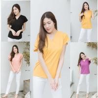 ราคา MY​TOP​New in❤️Code:G211เสื้อยืดคอวีหน้าวีหลัง งานสวย เนื้อผ้าสวย (3356545546)