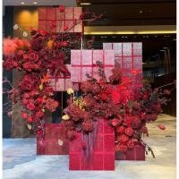 ราคา ชุดดอกไม้สำเร็จรูปสีแดง ใช้ประดับสถานที่จัดแสดงในโรงแรม และตกแต่งเวทีแต่งงานหรือหน้าต่าง HJQZ (45650685964)