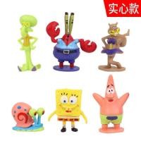 ราคา SpongeBob SquarePants Scenario เครื่องประดับ PVC SpongeBob SquarePants 6 ชิ้นเครื่องประดับตกแต่งเค้กของเล่นเด็กตัวเลข (50601914183)