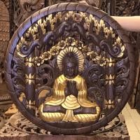 ราคา แผ่นไม้สัก แกะสลัก ลายพระพุทธรูป ทรงกลม ขนาด 60x60 cm. พระพุทธรูปไม้แกะสลัก งานไม้สัก แผ่นไม้ฉลุ ไม้ตกแต่งติดผนัง (10182815244)