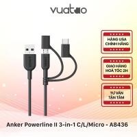 ราคา [HÀNG USA] Dây cáp Anker Powerline II 3-in-1 L/Type C/Micro - A8436 (53102402315)