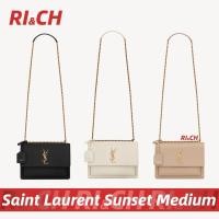 ราคา YSL Saint Laurent Sunset Shoulder Bag Medium กระเป๋าสะพายไหล่ #Rich ราคาถูกที่สุดใน Shopee แท้ (28776843252)