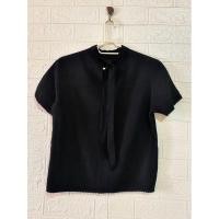 ราคา Pomelo เสื้อแขนสั้น สีดำคอผูกโบว์size~m อก36:ความยาว21นิ้ว (56850173748)