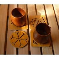 ราคา สวัสดี067ส จานรองแก้วไม้การ์ตูนทนความร้อน จานรองแก้วโต๊ะการ์ตูนไม้ (28815185830)