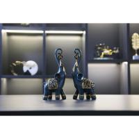 ราคา ช้างเขียวจิ๋วตกแต่งคู่ 36DECOR รูปปั้นช้างตกแต่งบ้านห้องนั่งเล่น (27754002107)