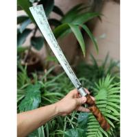 ราคา มีดพร้าโต้ พร้าปลายตัด มีดใช้งาน มีดแคมป์ มีดเดินป่า มีดสนาม 15.1” เหล็กแหนบจี๊ป ตีร้อนชุบแข็ง ผิวไฟ ด้ามไผ่ คอสแตนเลส (44208425701)