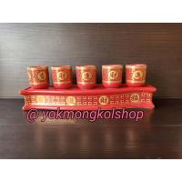 ราคา พร้อมส่ง!! ชุดน้ำชา แก้วน้ำชา ถ้วยชาลายมงคล ถ้วยชาจีน เนื้อแก้วทำจากเซรามิค สีแดง อย่างดี (7870451860)