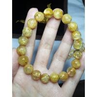 ราคา สร้อยข้อมือหินไหมทองติดแร่เฮมาไทต์ สีเข้มสวยสีทองสว่าง เกรดสวยไหมแน่นเต็มเม็ดหิน (16357495624)