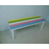 ราคา ม้านั่งยาว เก้าอี้ยาว ม้านั่งไม้ เก้าอี้พักคอย ม้านั่งสีสดใส (4323321924)