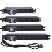 ราคา Pdu Power Strip 2 - 10 universal Outlets พร้อมเบรกเกอร์ 16A, โคมไฟ LED,สายไฟ 2 ม.,Server Rack Mount (29372092368)