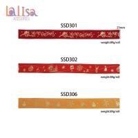 ราคา ริบบิ้นปีใหม่ ริบบิ้นผูกคริสต์มาส ของตกแต่งคริสต์มาส ผ้าซาตินสีแดงและสีเขียว ribbon SSD (51951170386)