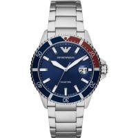 ราคา Emporio Armani นาฬิกาข้อมือผู้ชาย Diver Blue Dial Silver รุ่น AR11339 AR11338 AR11339 42mm (29674616881)