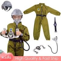 ราคา Air Force Policeman คอสเพลย์เครื่องแต่งกายสําหรับเด็กเด็กผู้หญิงสีเขียว Pilot Police Jumpsuit หมวกกันน็อคหน้ากากชุดฮาโลวีน (24295179444)