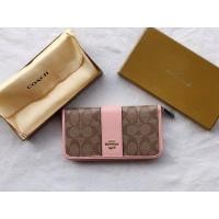 ราคา กระเป๋าสตางค์ Coach Signature ใบยาวแถบสีซิปรอบมือสองเหมือนใหม่ พร้อมกล่อง (7887762774)