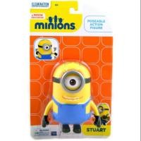 ราคา Despicable Me The Minions Stuart Poseable Action Figure 4.75 inches ตุ๊กตาหุ่นมินเนี่ยน Minion (1981839579)
