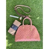 ราคา coach ทรงโดมรุ่นใหม่ สีชมพู มือสองสภาพสวย ไม่มีตำหนิหนัก แท้ coach 2558 (8368216413)