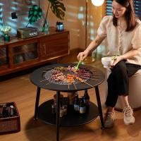 ราคา โต๊ะปิ้งย่างในบ้าน โต๊ะกลมมีเตาย่าง โต๊ะปิ้งย่างครบชุด Two-layer four-season coaming furnace (25541131722)