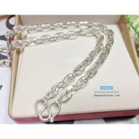 ราคา สร้อยคอเงินแท้ ลายโซ่ตัดลาย (งานไทย) : (รหัส MO0069) (1543659593)