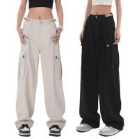 ราคา สต็อกพร้อมผู้หญิง กางเกงคาร์โก้เอวสูงขากว้างฮิปฮอปกางเกงขายาวมีกระเป๋า (54802268913)