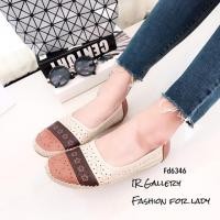 ราคา รองเท้าหนังนิ่มฉลุลายดอก (401906598)