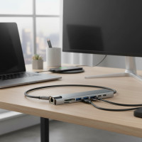 ราคา ฮับอะแดปเตอร์ USB C อเนกประสงค์ 8-in-1 พร้อมช่องอ่านการ์ด SD/TF, RJ45 Ethernet, ชาร์จ PD, และเอาต์พุต 4K สําหรับ MacBook และ iPad (52052473095)