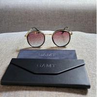 ราคา แว่นกันแดด GAMT 52MM. กลมเลนส์ดำตัดทองเลนส์เหลือบฟ้า GAMT Circle Gold Black Designer Retro Style. (24023787867)