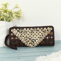 ราคา ♛-❀ใหม่แนะนำกระเป๋าหญิงย้อนยุคกะลามะพร้าวลูกปัดกระเป๋าถือกระเป๋าสานแฮนด์เมดสไตล์ชนเผ่าแบบสบายๆสไตล์โบฮีเมียน (26502929727)