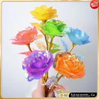 ราคา ดอกไม้ประดิษฐ์กุหลาบสีสันสดใสพร้อมfoilทองคำแท้24K มอบให้วันแม่ วันวาเลนไทน์ วันครบรอบ และวันเกิด เป็นของขวัญโรแมนติก (42022071734)