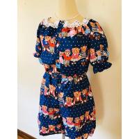 ราคา (4xl) พร้อมส่งชุดจั๊มขาสั้นปาดไหล่ลายน้องหมีสีน้ำเงิน งานป้าย Lin Collecion แท้ มือ1 ป้ายห้อย (24954729797)