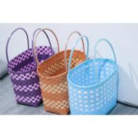 ราคา ตะกร้าสานเส้นพลาสติกอเนกประสงค์ ขนาดใหญ่ กระเป๋าสานสวยๆ แข็งแรง สินค้าพร้อมส่ง (23406434341)