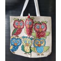 ราคา กระเป๋า ผ้า สะพายข้าง ถุงผ้า ลายนกฮูก 6 ตัว พิมพ์ลาย 2 ด้าน ใบใหญ่ ใช้กระดุม กระเป๋าทำมือ ผ้าฝ้าย 40x47 cm Owl Tote Bag (24450914264)