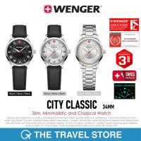 ราคา Wenger CITY CLASSIC 34mm Slim, Minimalistic and Classical Watch นาฬิกา สวิสฯ (25885941247)