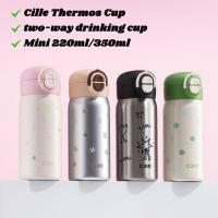 ราคา Cille กระติกน้ําร้อนฟางสแตนเลส - ถ้วยพกพาน่ารัก ขวดน้ําดื่ม 2-in-1 (40626058734)