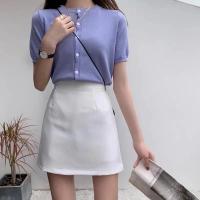 ราคา กระโปรงสั้นทรงเอสีขาว (18195812819)