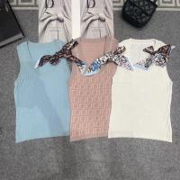 ราคา Fendi Letter Slim-fit Knit Camisole สำหรับผู้หญิง มาพร้อมผ้าพันคอไหม (50202313885)