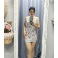 ราคา เดรสสั้น ลูกไม้ลายดอก สายเดี่ยว งานป้าย (24317157606)