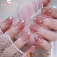 ราคา EUCALYTUSS Nials ปลอม,สีชมพูสั้นรูปไข่เล็บปลอม,เล็บไล่โทนสีที่ถอดออกได้ฝรั่งเศสกดบนเล็บผู้หญิง (55301039120)