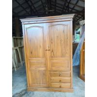 ราคา ตู้ผ้าไม้สักแบบบานเปิดปิดมีลิ้นชัก (53051566580)