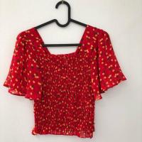 ราคา เสื้อชีฟองลายดอกสีแดงน่ารัก (2818988430)