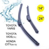 ราคา ใบปัดน้ำฝน ที่ปัดน้ำฝน wiper blade ของ TOYOTA YARIS, TOYOTA VIOS, HONDA CITY ขนาด 24", 14" (3101631076)