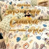 ราคา ผ้าปูที่นอน ครบชุด ครบเซท ขนาด 3.5/ 5 / 6 ฟุต สีฟ้า สีชมพู ลาย การ์ตูน cartoon พร้อม ผ้าห่ม ปลอกหมอนหนุน ปลอกหมอนข้าง (28086741294)