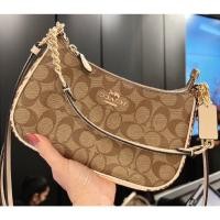 ราคา ❤ ของแท้!! พร้อมส่งในไทย!! Coach Teri Shoulder Bag In Signature Canvas รุ่นใหม่ ลาย C สีน้ำตาลอ่อน ❤ (20235862903)