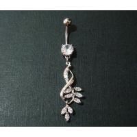 ราคา จิวสะดือ ลายใบไม้อินฟินิตี้ เพชรคริสตัลคิวบิก งานเกาหลี เกรดพรีเมี่ยม (5449804156)