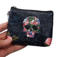 ราคา 1 PC 12*10 ซม.Rose Skull กระเป๋าใส่เหรียญ Mini กระเป๋าสตางค์แบบพกพา Pu ผ้าไม่ทอผู้หญิงคีย์ Id บัตรเครดิตผู้ถือกระเป๋า Organiz (49101364450)