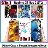 ราคา 2 IN 1 เคส Realme GT Neo 2 GT 2 พร้อมกระจกนิรภัยกันรอยหน้าจอโค้ง เซรามิค ลายนารูโตะ และวันพีช (19705286810)