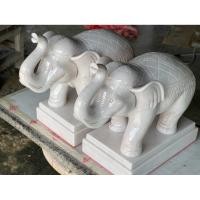 ราคา ช้างหินอ่อน ขนาดฐาน 9 นิ้ว ศิลปหัตกรรมหินอ่อน 1 คู่ (40452347459)